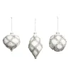 Raz 4" White With Silver Embellishment Glass Christmas Ornament 4322834