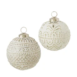 Raz 4" Whitewashed Mercury Glass Ball Christmas Ornament 4238333