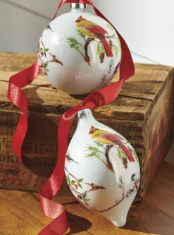 Raz 4.75" Winter Bird Glass Christmas Ornament 4024608