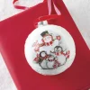 Raz 5" Winter Friends Glass Ball Christmas Ornament 4124550