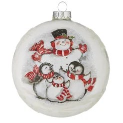 Raz 5" Winter Friends Glass Ball Christmas Ornament 4124550