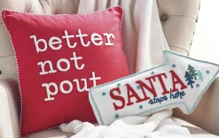 Raz Better Not Pout Or Santa Stops Here Christmas Pillow