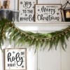 Raz Black And White Wooden Framed Metal Christmas Signs
