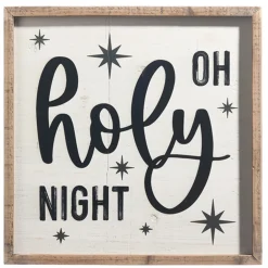 Raz Black And White Wooden Framed Metal Christmas Signs