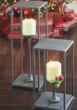 Raz Black Box Frame Square Candle Holder Christmas Decoration