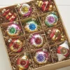 Raz Box Of 12 3.25" Bright Vintage Glass Christmas Ornaments 4120894