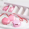 Raz Box Pink Macaroon Glass Christmas Ornaments Set Of 5 4422910