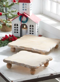 Raz Brown White Washed Square Riser Christmas Decoration 4328020