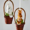 Raz Eric Cortina 5.5" Basket With Bunny Glass Easter Ornament 4453104
