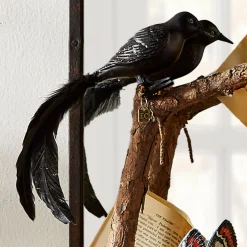 Raz Eric Cortina 10.5" Blackbird Glass Halloween Clip On Ornament 4453119