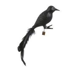 Raz Eric Cortina 10.5" Blackbird Glass Halloween Clip On Ornament 4453119
