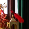 Raz Eric Cortina 12" Clip-On Red Feathered Bird Glass Christmas Ornament 4353100