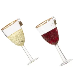 Raz Eric Cortina 5.5" Elegant Red Or White Wine Glass Christmas Ornament 4353122