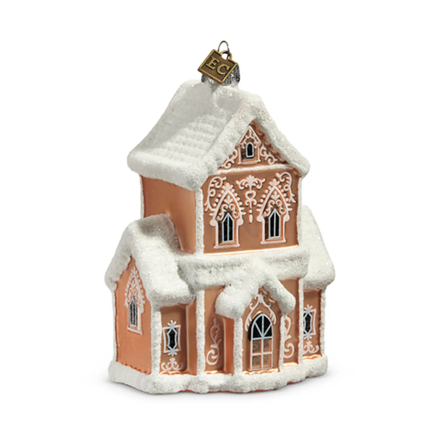 Raz Eric Cortina 4.75" Gingerbread Manor House Glass Christmas Ornament 4453128