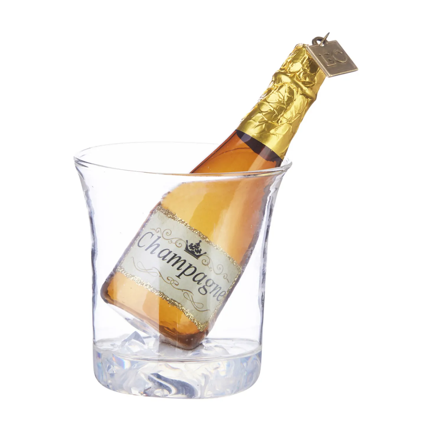 Raz Eric Cortina 4.25" Ice Bucket With Champagne Glass Christmas Ornament 4053111