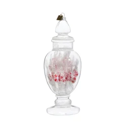 Raz Eric Cortina 8.25" Large Peppermint Candy Jar Glass Christmas 4453127