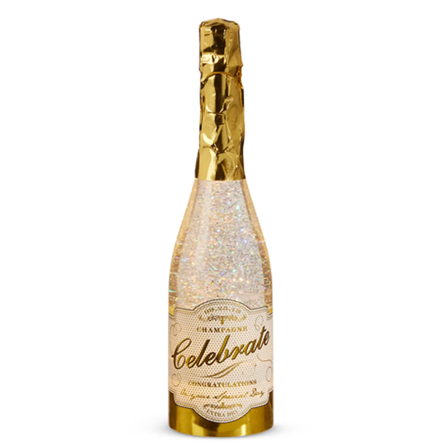 Raz Eric Cortina 12.5" Lighted Christmas Champagne Bottle Water Globe With Swirling Glitter 4419269