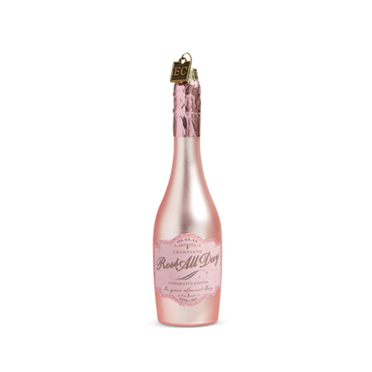 Raz Eric Cortina 5.75" Or 8.25" Congratulations Pink Champagne Glass Christmas Ornament