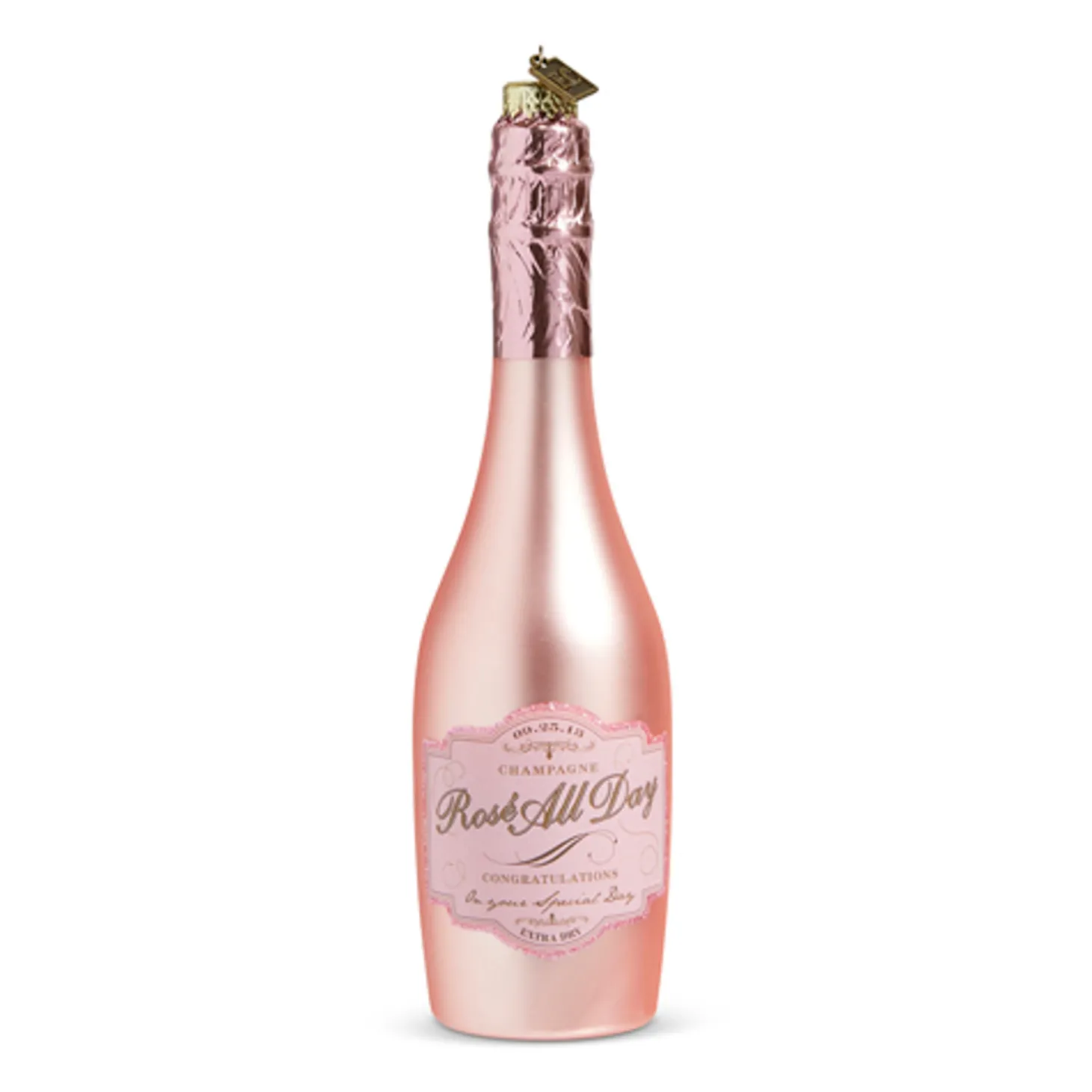 Raz Eric Cortina 5.75" Or 8.25" Congratulations Pink Champagne Glass Christmas Ornament