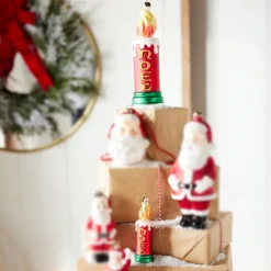 Raz Eric Cortina 5.5" Or 8" Noel Blow Mold Candle Glass Christmas Ornament