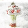 Raz Eric Cortina 5" White Amaryllis In Vase Glass Christmas Ornament 4053126