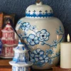 Raz Eric Cortina Large 8" Blue And White Ginger Jar Glass Christmas Ornament 4353144