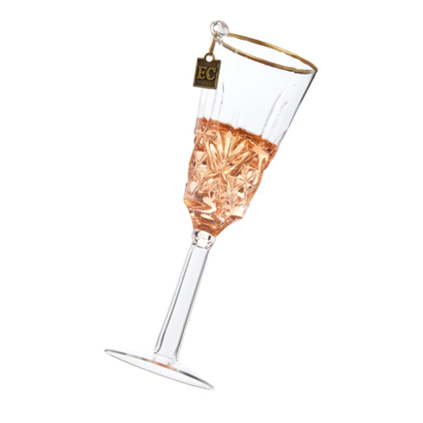 Raz Eric Cortina Pink Martini Or Champagne Glass Christmas Ornament
