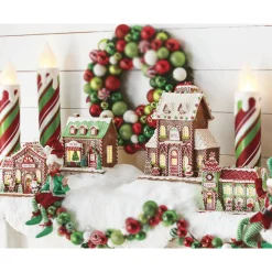 Raz Gingerbread LED Lighted Town Building Christmas Decoration