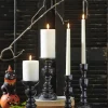 Raz High Shine Black Pillar Or Taper Halloween Candle Holders
