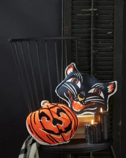 Raz Jack O Lantern Pumpkin Or Scaredy Cat Cut Out Halloween Pillow