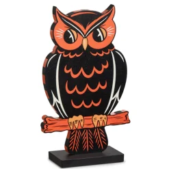 Raz Jack O Lantern, Scaredy Cat, Or Owl Block Cut Out Standing Halloween Sign