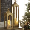Raz Large 21" Or 29" Gold Lantern Christmas Decoration