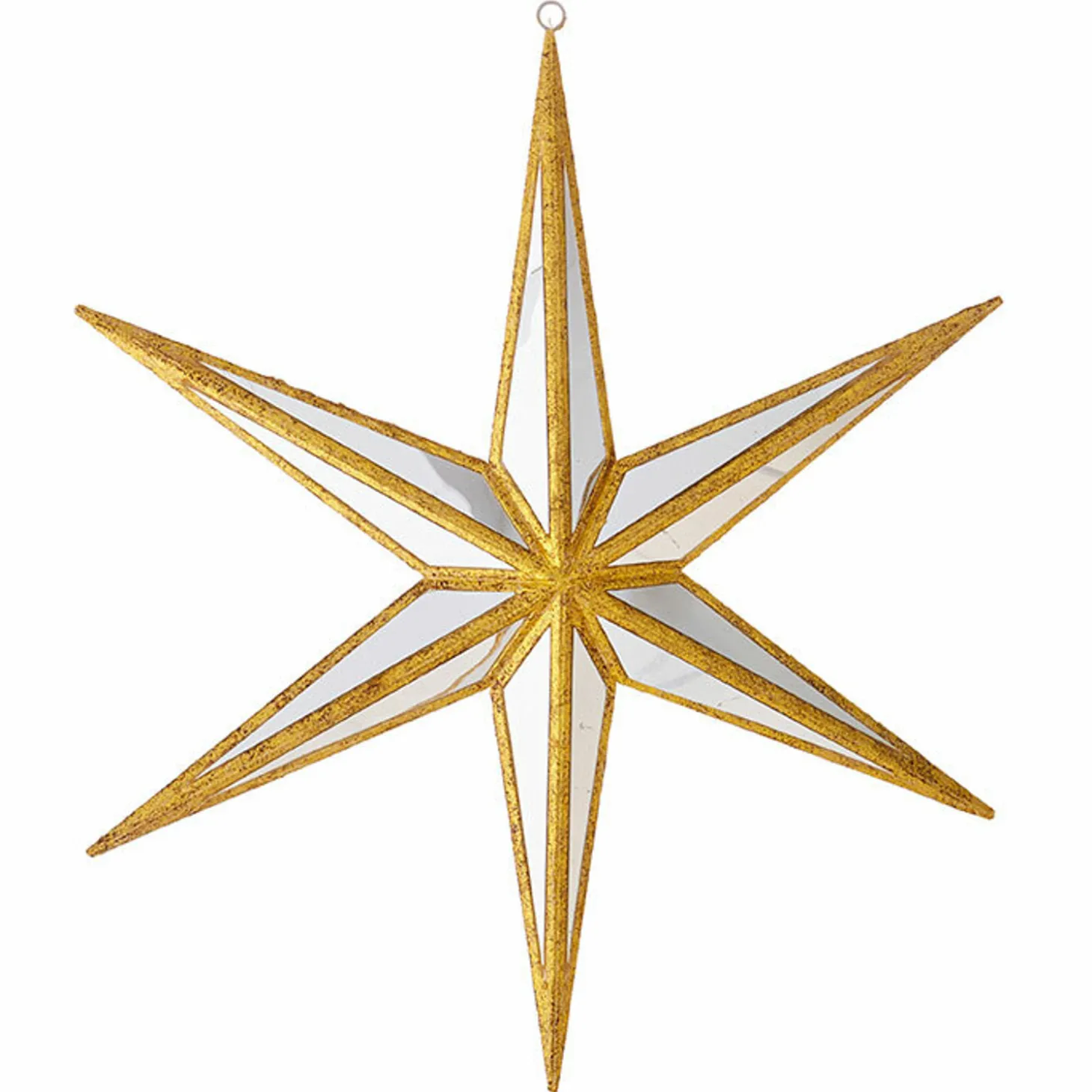Raz Large Gold Mirrored Star Christmas Ornament