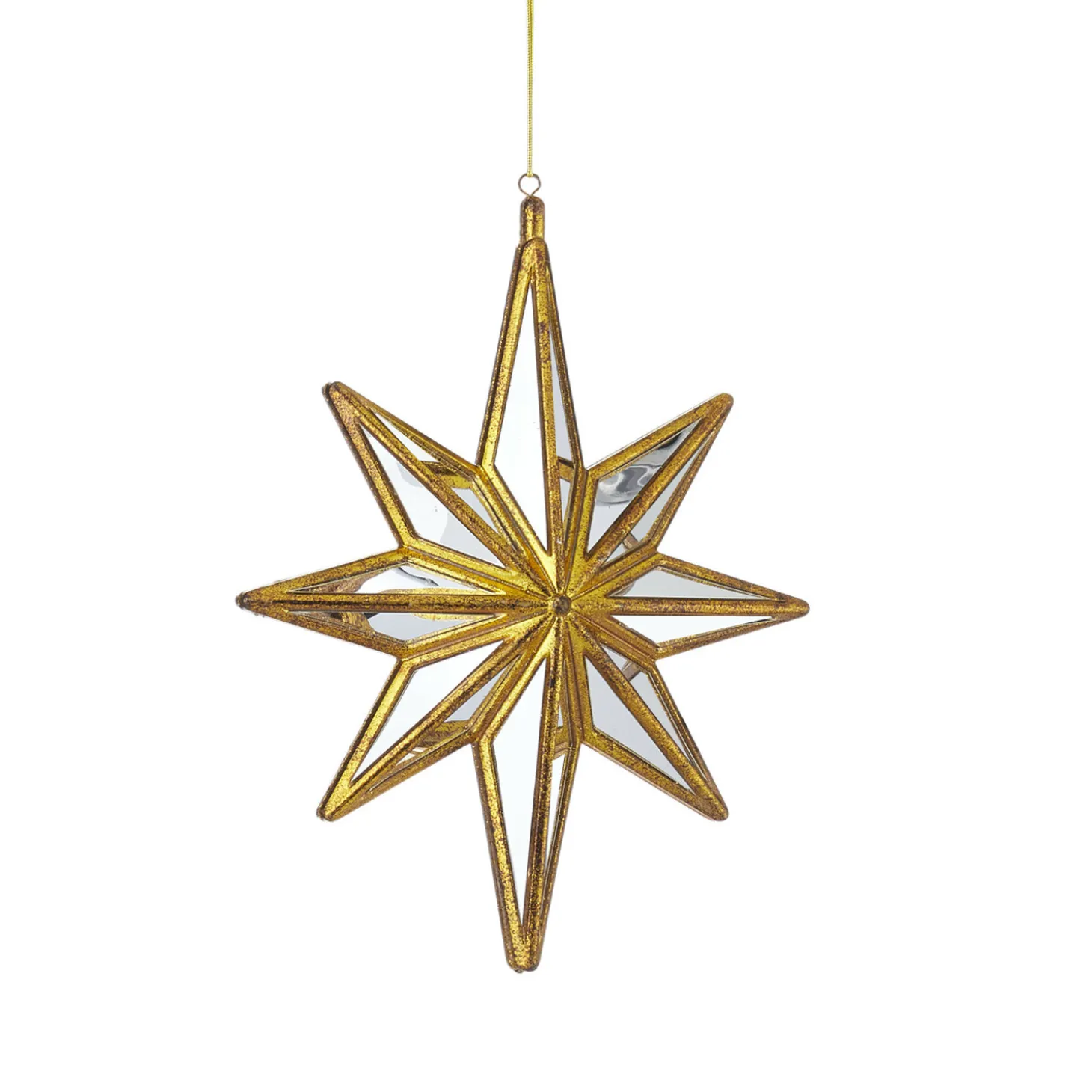 Raz Large Gold Mirrored Star Christmas Ornament