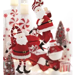 Raz Metal Candy Cane Santa Christmas Figure Decoration
