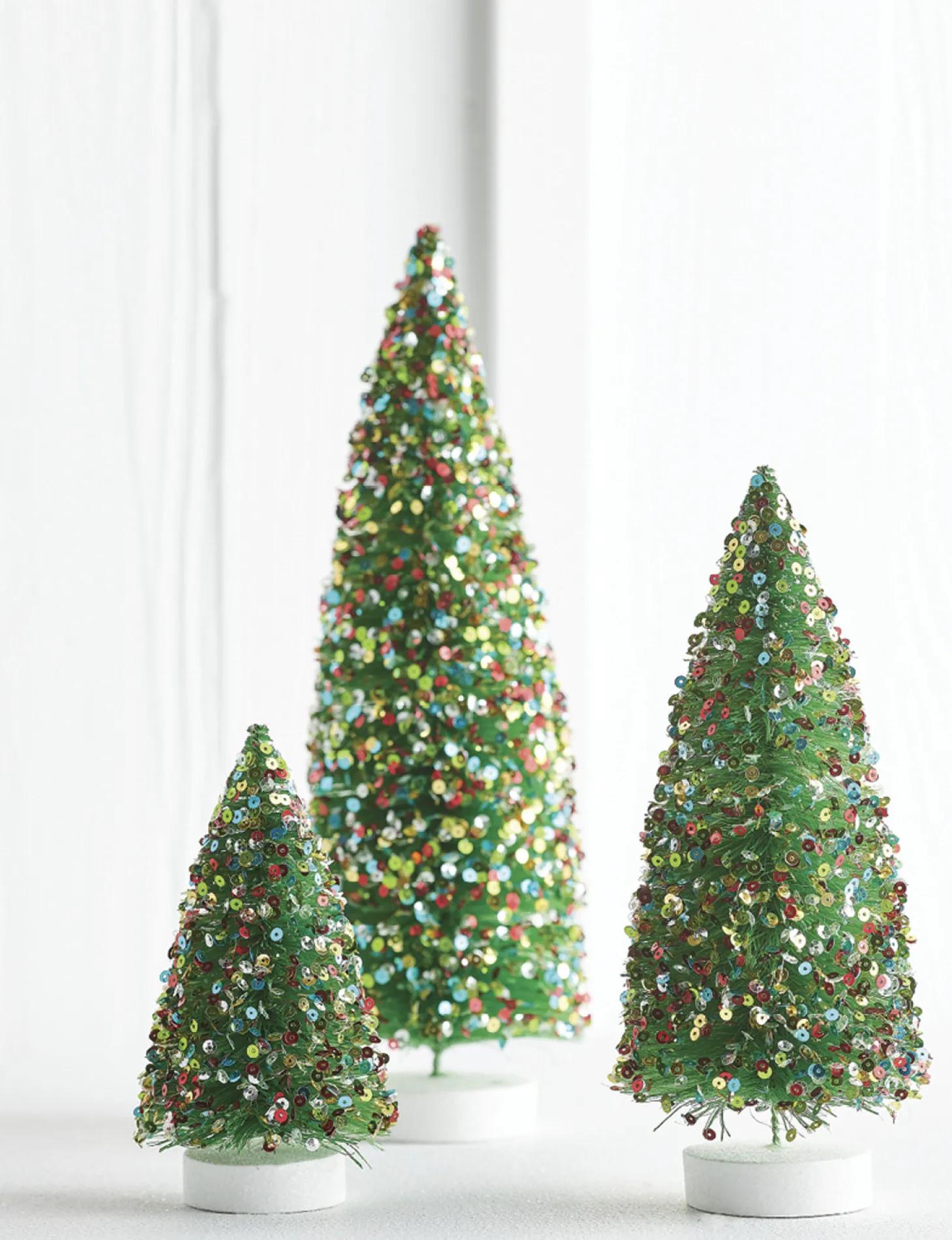 Raz Multi Color Sequined Bottle Brush Tree Christmas Decoration 4219102