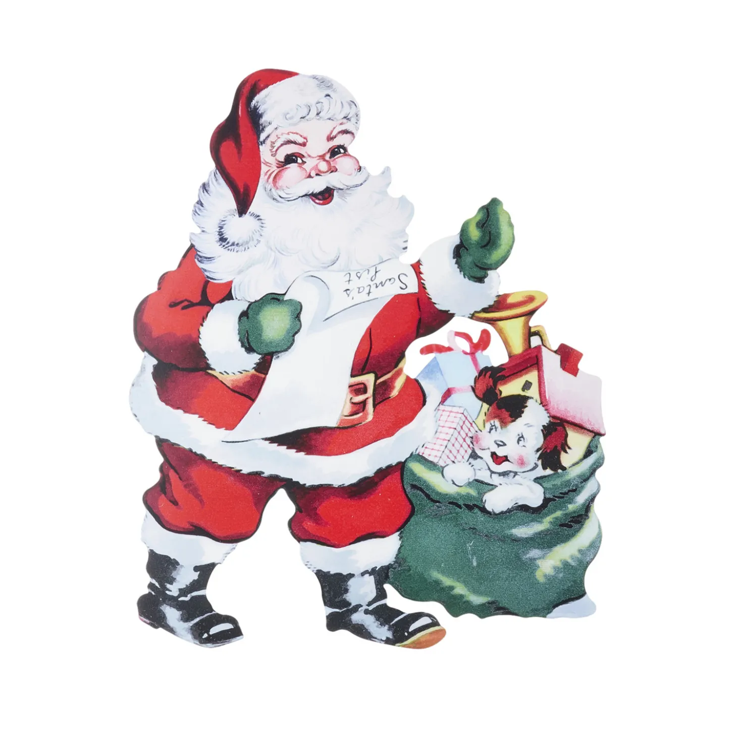 Raz 24"or 3' Santa With List Cut Out Christmas Decoration