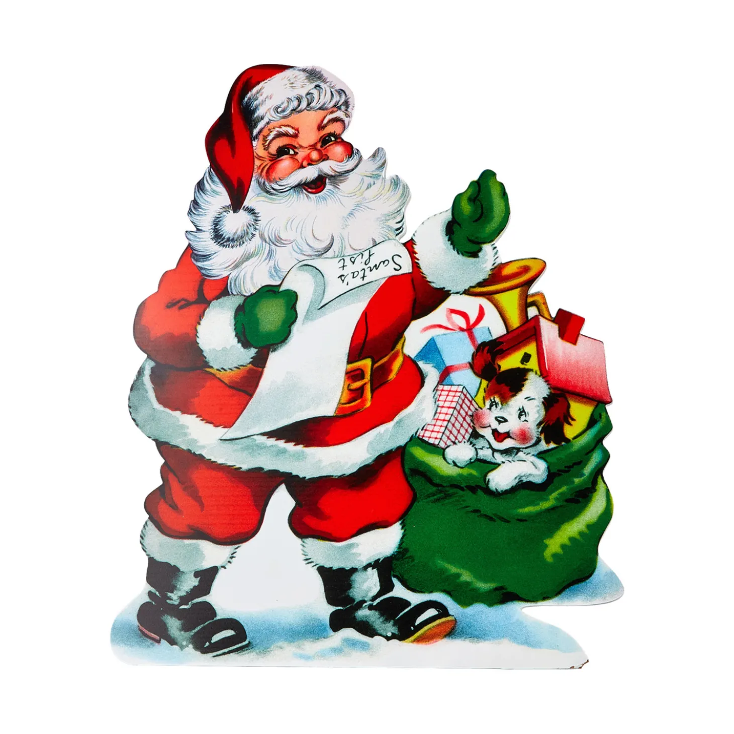 Raz 24"or 3' Santa With List Cut Out Christmas Decoration