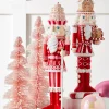 Raz Pink And Red Large Gingerbread Nutcracker Christmas Figures