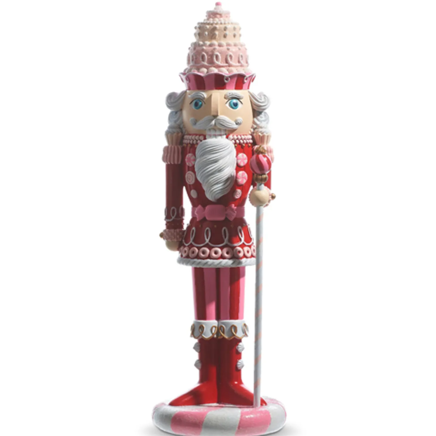 Raz Pink And Red Large Gingerbread Nutcracker Christmas Figures