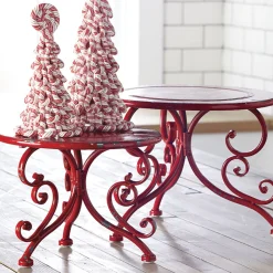 Raz Red Iron Riser Christmas Home Decoration Set Of 2 3928899