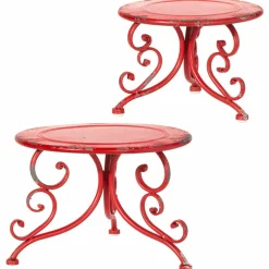 Raz Red Iron Riser Christmas Home Decoration Set Of 2 3928899