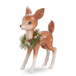 Raz Retro Deer With Wreath Vintage Christmas Figure