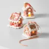 Raz Set Of 3 3.25" Lighted Gingerbread House Christmas Ornament 4115522