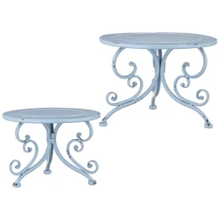 Raz Set Of 2 Distressed Blue Riser Christmas Decoration 4128883