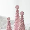 Raz Set Of 3 Pink Peppermint Christmas Trees 4316051