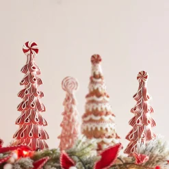 Raz Set Of 2 Ribbon Candy Trees Christmas Decoration 4314120
