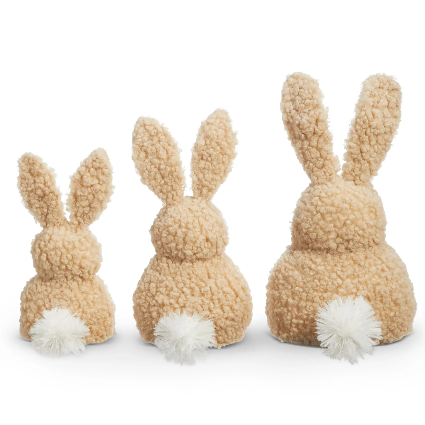 Raz Set Of 3 Sherpa Bunnies Easter Decoration 4453329