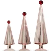 Raz Set Of 3 Sugar Plum Fairy Pink With Red Ball Topper Christmas Trees 4322951