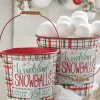 Raz Set Of 2 Wonderland Snowballs Bucket Christmas Decoration 4212309